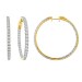 LADIES HOOP EARRINGS 5.00CT ROUND DIAMOND 10K YELLOW GOLD