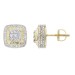 LADIES STUD EARRINGS 1.00CT ROUND DIAMOND 10K YELLOW GOLD
