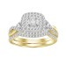 LADIES BRIDAL SET 0.75CT ROUND/PRINCESS DIAMOND 14K YELLOW GOLD (CENTER STONE 0.10CT PRINCESS DIAMOND)