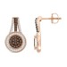 LADIES EARRINGS 0.33CT ROUND DARK BROWN DIAMOND 10K ROSE GOLD