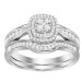 LADIES BRIDAL SET 0.30CT ROUND DIAMOND 10K WHITE GOLD