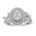 LADIES RING 0.50CT ROUND DIAMOND 14K WHITE GOLD