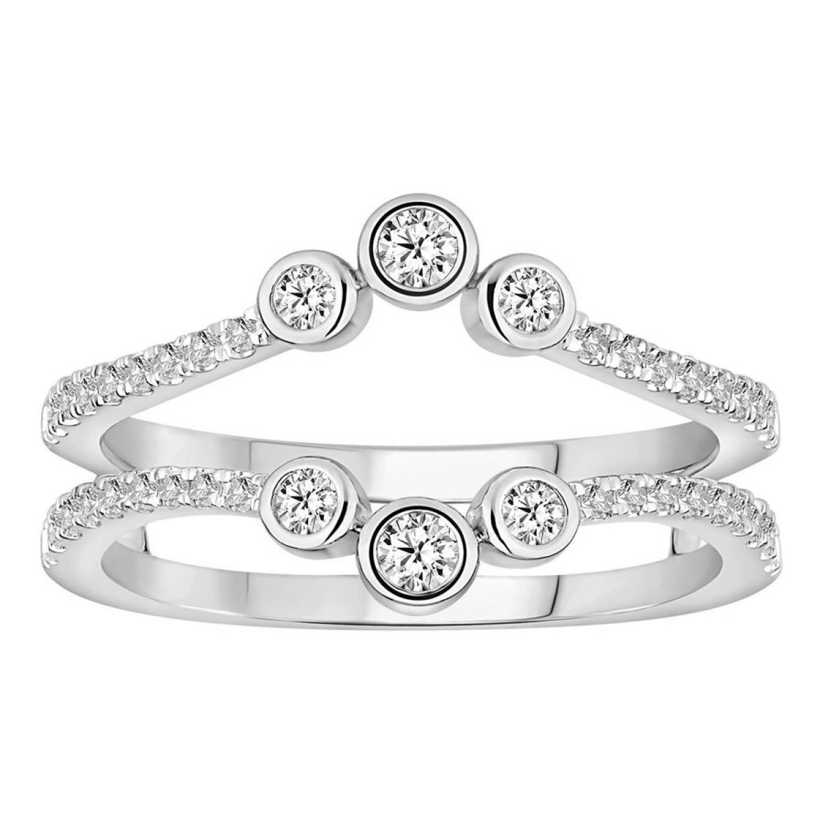 WRAP RING 0.50CT ROUND DIAMOND 14K WHITE GOLD