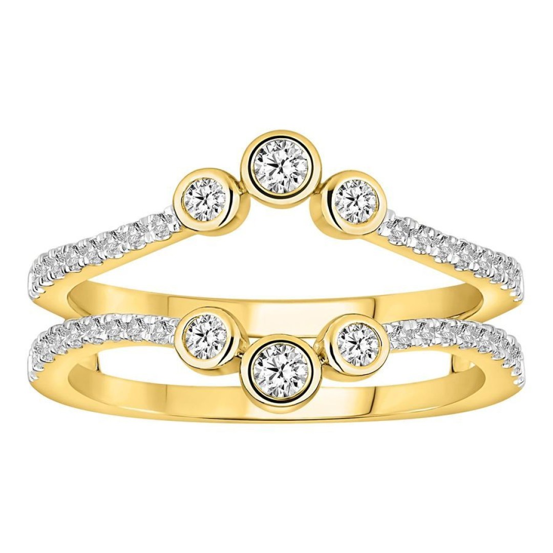 WRAP RING 0.50CT ROUND DIAMOND 14K YELLOW GOLD