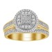 LADIES BRIDAL RING 0.33CT ROUND/PRINCESS DIAMOND 10K YELLOW GOLD