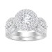 LADIES BRIDAL SET 1.00CT ROUND DIAMOND 14K WHITE GOLD (CENTER STONE 0.20CT ROUND DIAMOND)