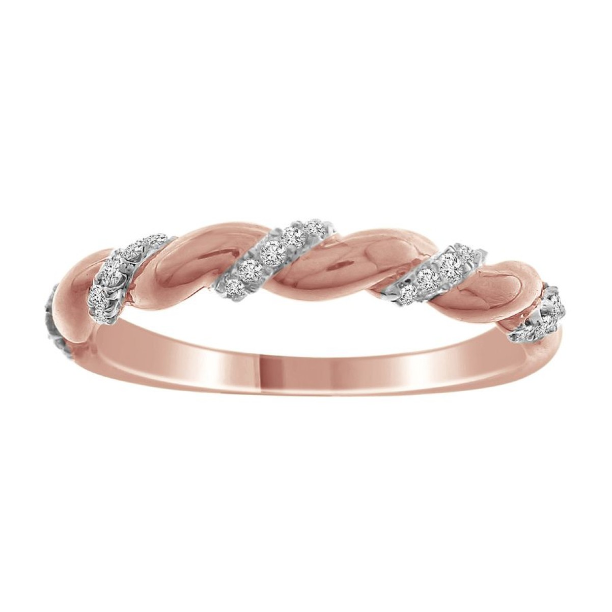 STACKABLE BAND 0.11CT ROUND DIAMOND 14K ROSE GOLD