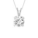 LADIES SOLITAIRE PENDANT WITH CHAIN 0.15CT ROUND DIAMOND 14K WHITE GOLD