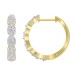 LADIES HOOP EARRINGS 0.25CT ROUND DIAMOND 10K YELLOW GOLD