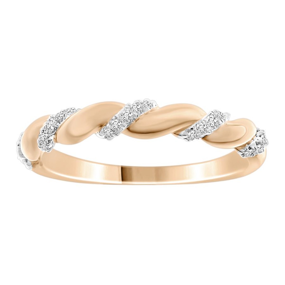 STACKABLE BAND 0.11CT ROUND DIAMOND 10K ROSE GOLD