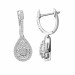 LADIES HUGGIES EARRINGS 0.50CT ROUND/BAGUETTE DIAMOND 14K WHITE GOLD
