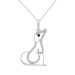 LADIES PENDANT 0.15CT ROUND DIAMOND 10K WHITE GOLD
