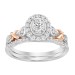 LADIES BRIDAL SET 0.50CT ROUND/OVAL  DIAMOND 14K WHITE/ROSE GOLD