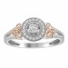 LADIES RING 0.25CT ROUND DIAMOND 10K WHITE/ROSE GOLD