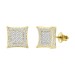 MEN'S STUD EARRINGS 1.00CT ROUND DIAMOND 10K YELLOW GOLD