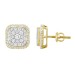 LADIES STUD EARRINGS 1.00CT ROUND DIAMOND 10K YELLOW GOLD