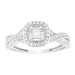 LADIES RING 0.20CT ROUND/PRINCESS DIAMOND 10K WHITE GOLD