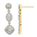 LADIES LINEAR EARRINGS 0.50CT ROUND DIAMOND 10K YELLOW GOLD