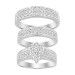 UNISEX TRIOS SET 2.00CT ROUND DIAMOND 10K WHITE GOLD