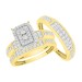 UNISEX TRIOS SET 1.00CT ROUND DIAMOND 10K YELLOW GOLD