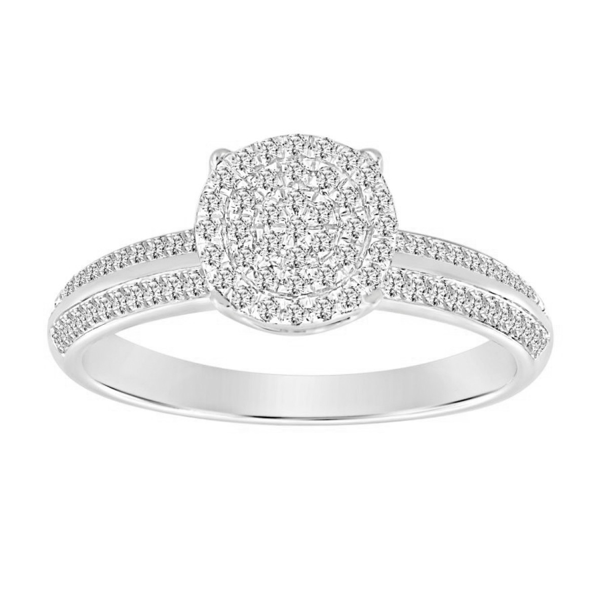 LADIES RING 0.20CT ROUND DIAMOND 10K WHITE GOLD