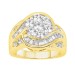 LADIES RING 2.00CT ROUND/BAGUETTE DIAMOND 14K YELLOW GOLD