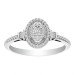 LADIES RING 0.25CT ROUND/BAGUETTE DIAMOND 10K WHITE GOLD