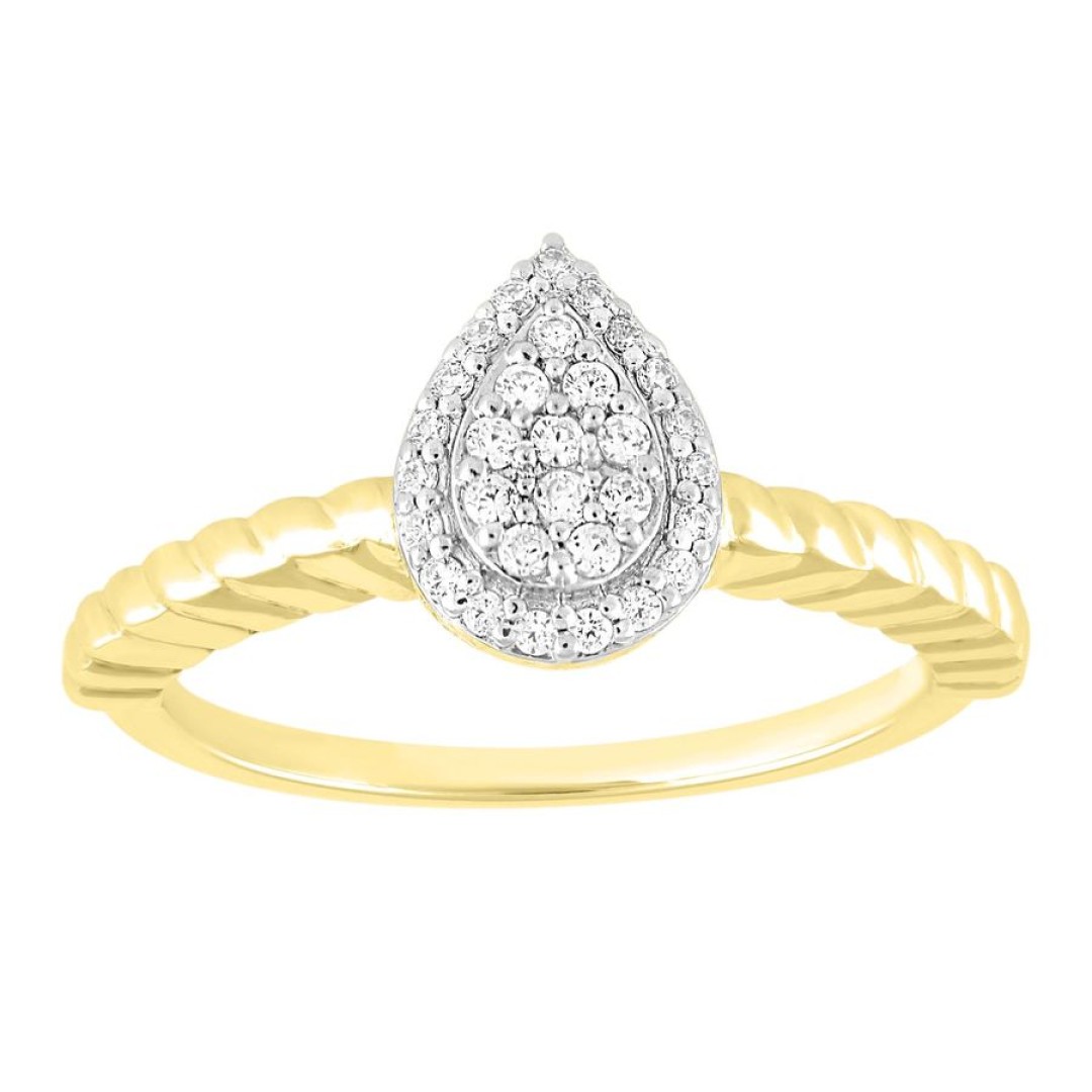 LADIES RING 0.15CT ROUND DIAMOND 10K YELLOW GOLD