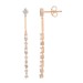 LADIES LINEAR EARRINGS 0.25CT ROUND/BAGUETTE DIAMOND 10K ROSE GOLD
