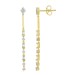 LADIES LINEAR EARRINGS 0.25CT ROUND/BAGUETTE DIAMOND 10K YELLOW GOLD