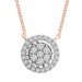 LADIES NECKLACE 0.20CT ROUND DIAMOND 10K ROSE GOLD