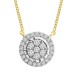 LADIES NECKLACE 0.20CT ROUND DIAMOND 10K YELLOW GOLD