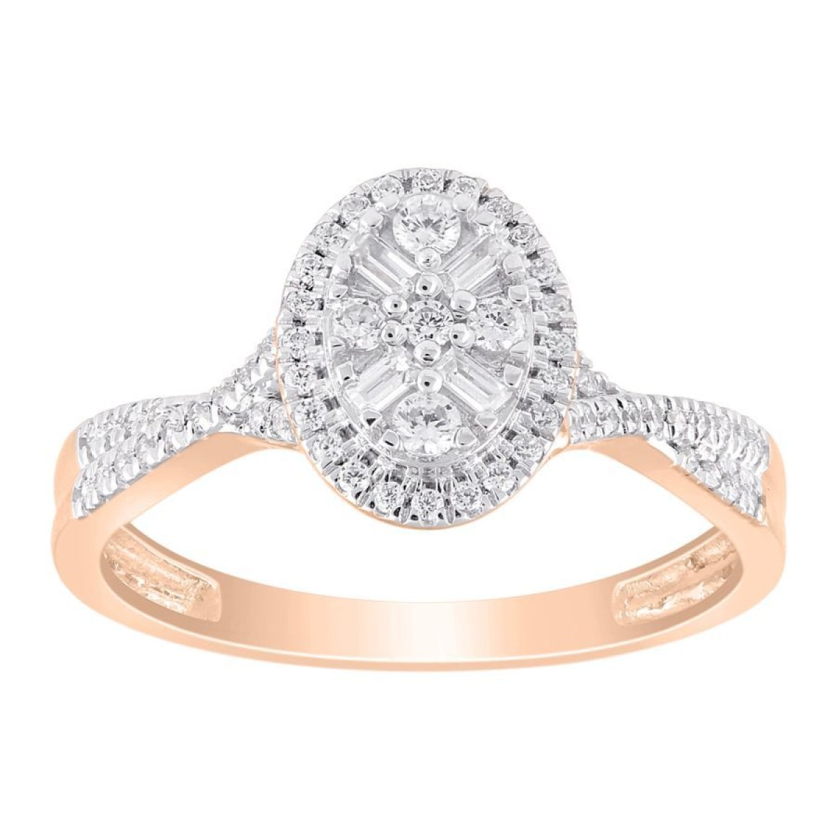 LADIES RING 0.40CT ROUND/BAGUETTE DIAMOND 10K YELLOW GOLD LADIES RING 0.40CT ROUND/BAGUETTE DIAMOND 10K YELLOW GOLD