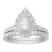 LADIES PEAR SHAPE BRIDAL SET 1.25CT ROUND/PEAR DIAMOND 10K WHITE GOLD (CENTER STONE 0.33CT PEAR DIAMOND)