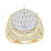 MEN'S RING 5.15CT ROUND DIAMOND 14K YELLOW GOLD