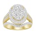 LADIES RING 2.00CT ROUND/BAGUETTE DIAMOND 10K YELLOW GOLD
