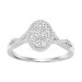 LADIES RING 0.25CT ROUND/BAGUETTE DIAMOND 10K WHITE GOLD