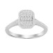 LADIES RING 0.25CT ROUND/BAGUETTE DIAMOND 10K WHITE GOLD