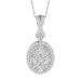 LADIES PENDANT WITH CHAIN 0.20CT ROUND/BAGUETTE DIAMOND 10K WHITE GOLD