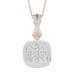 LADIES PENDANT WITH CHAIN 0.20CT ROUND/BAGUETTE DIAMOND 10K ROSE GOLD