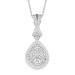 LADIES PENDANT WITH CHAIN 0.20CT ROUND/BAGUETTE DIAMOND 10K WHITE GOLD