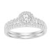 LADIES BRIDAL SET 0.50CT ROUND DIAMOND 14K WHITE GOLD