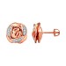 LADIES EARRINGS 0.20CT ROUND DIAMOND 10K ROSE GOLD