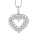 LADIES PENDANT WITH CHAIN 0.25CT ROUND/BAGUETTE DIAMOND 10K WHITE GOLD