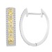 LADIES HOOP EARRINGS 0.50CT ROUND DIAMOND 10K WHITE/YELLOW GOLD