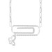 LADIES NECKLACE 0.25CT ROUND/BAGUETTE DIAMOND 10K WHITE GOLD
