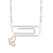 LADIES NECKLACE 0.25CT ROUND/BAGUETTE DIAMOND 10K WHITE/ROSE GOLD