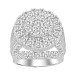 LADIES FASHION RING 5.00CT ROUND/BAGUETTE DIAMOND 10K WHITE GOLD