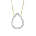 LADIES NECKLACE 0.20CT ROUND/BAGUETTE DIAMOND 10K YELLOW GOLD