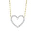 LADIES NECKLACE 0.20CT ROUND/BAGUETTE DIAMOND 10K YELLOW GOLD